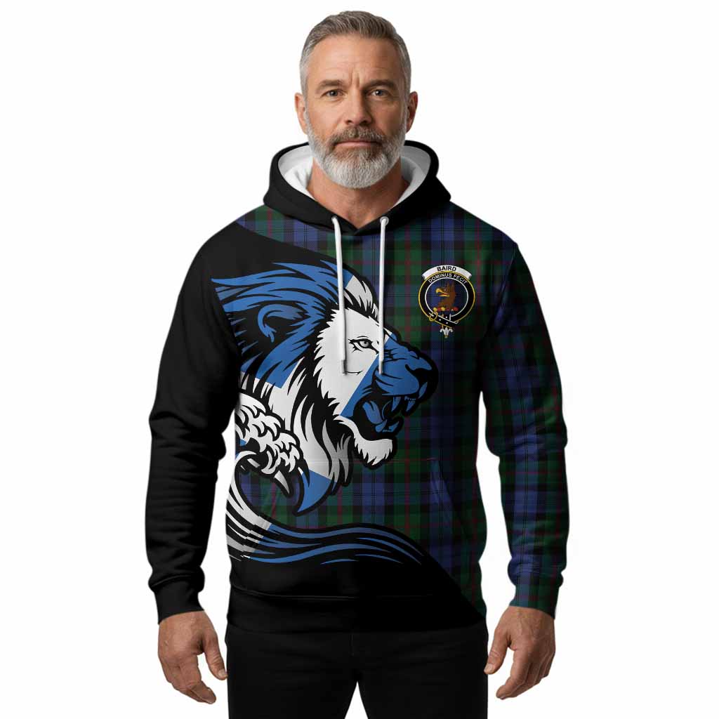 Baird Tartan Crest Hoodie Scottish Golden Lions Wave Flow