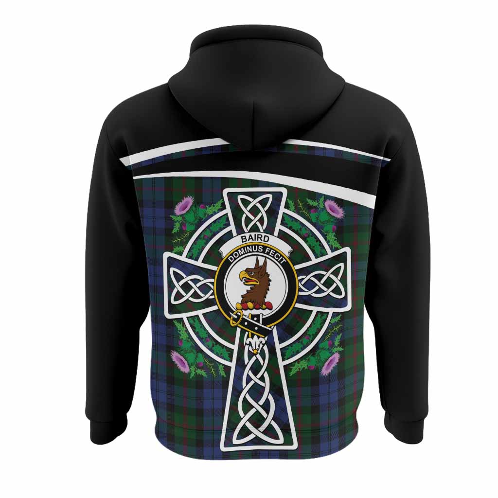 Baird Tartan Crest Hoodie Scottish Thistle Celtic Cross Alba Gu Brath