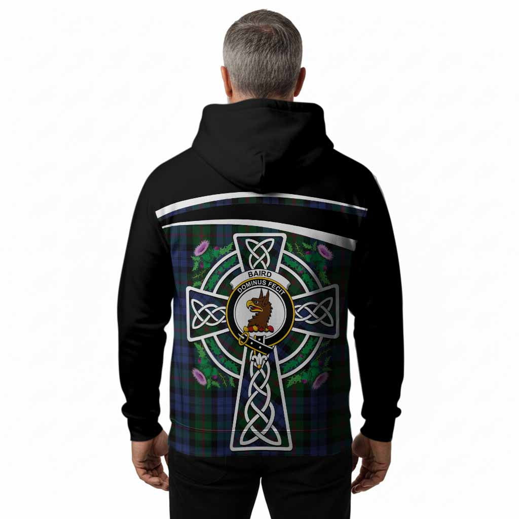 Baird Tartan Crest Hoodie Scottish Thistle Celtic Cross Alba Gu Brath
