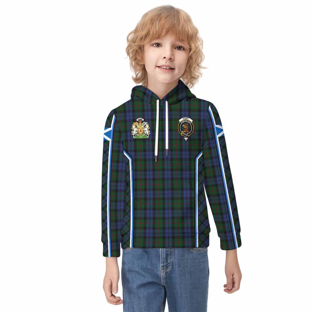 Baird Tartan Crest Kid Hoodie Scotland Coat of Arm Flag Style - Tartan Vibes Clothing