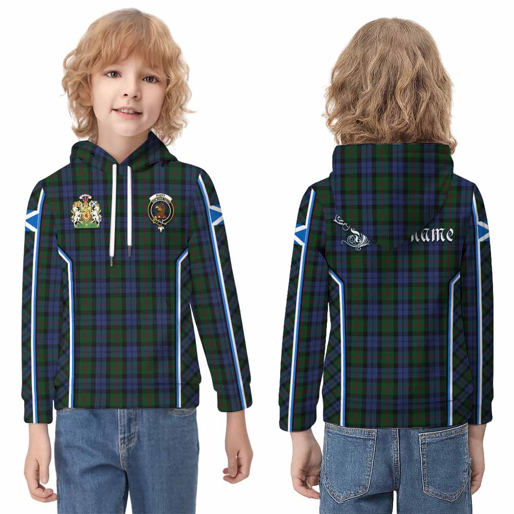 Baird Tartan Crest Kid Hoodie Scotland Coat of Arm Flag Style - Tartan Vibes Clothing