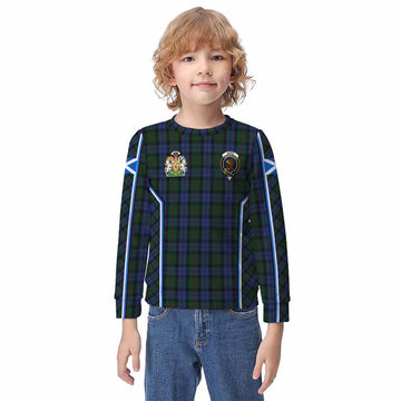 Baird Tartan Crest Kid Knitted Sweatshirt Scotland Coat of Arm Flag Style
