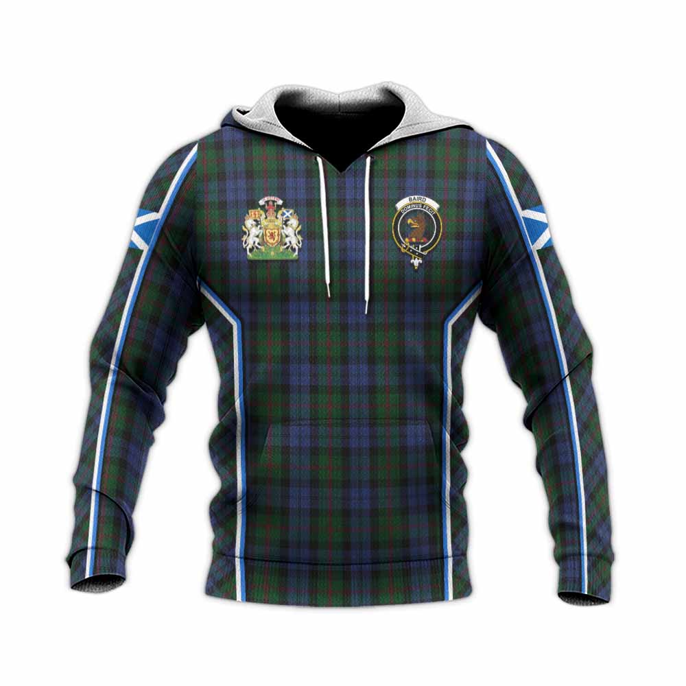 Baird Tartan Crest Knitted Hoodie Scotland Coat of Arm Flag Style - Tartan Vibes Clothing