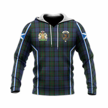 Baird Tartan Crest Knitted Hoodie Scotland Coat of Arm Flag Style - Tartan Vibes Clothing