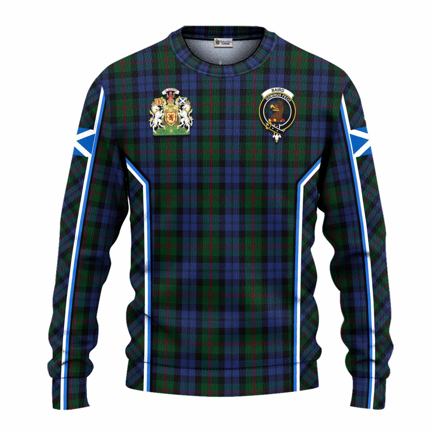 Baird Tartan Crest Knitted Sweater Scotland Coat of Arm Flag Style - Tartan Vibes Clothing