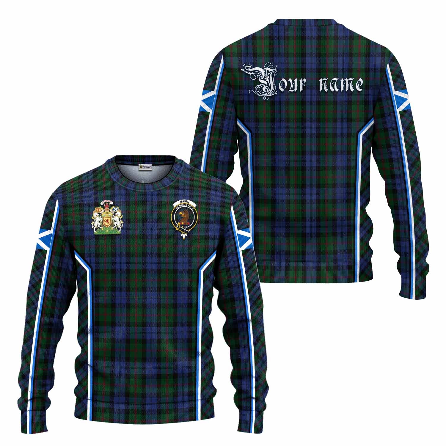Baird Tartan Crest Knitted Sweater Scotland Coat of Arm Flag Style - Tartan Vibes Clothing