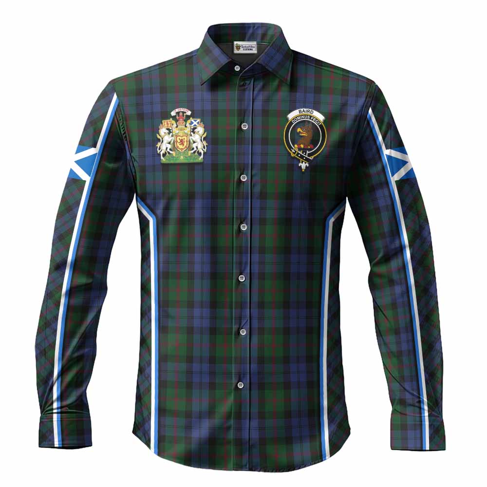 Baird Tartan Crest Long Sleeve Button Shirts Scotland Coat of Arm Flag Style - Tartan Vibes Clothing
