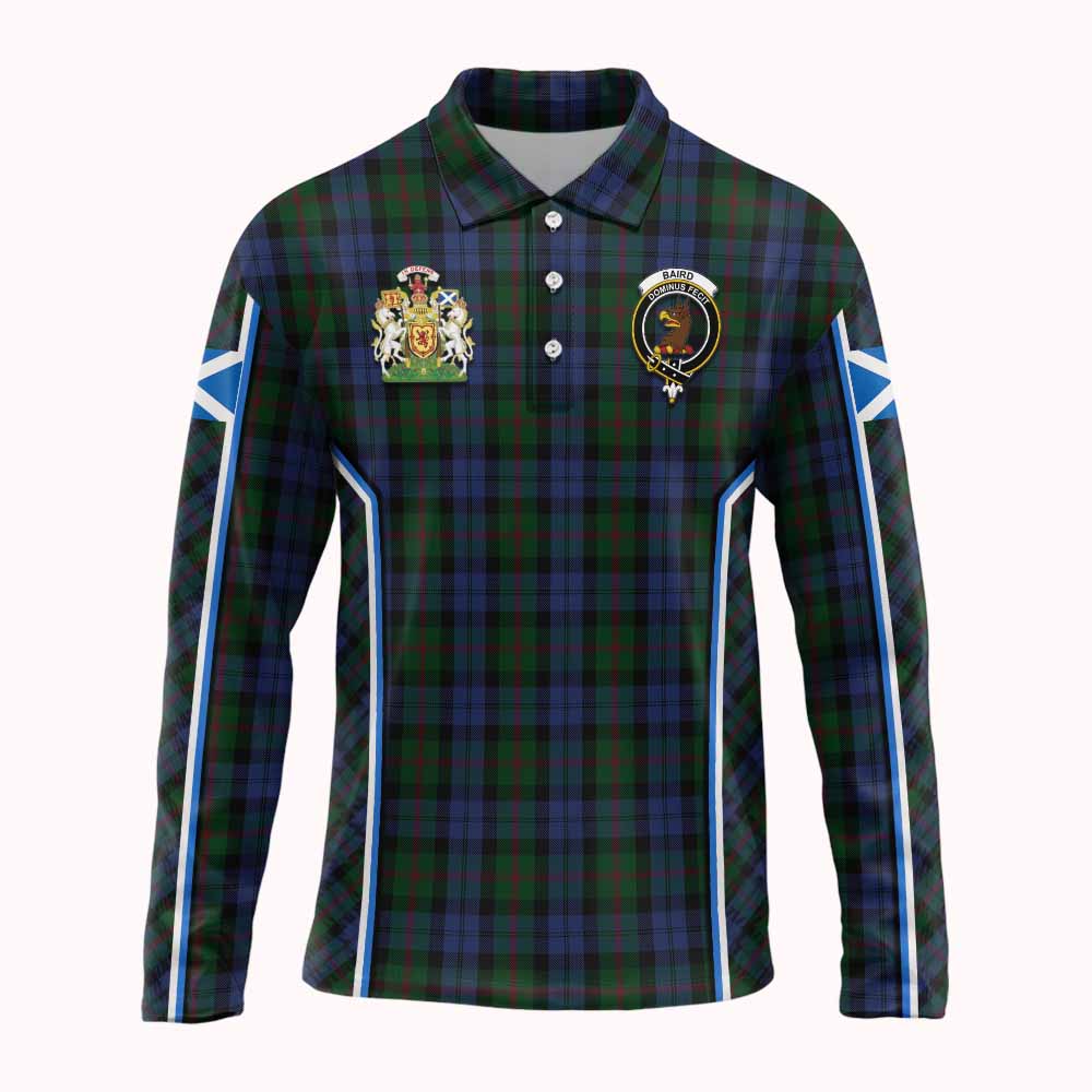 Baird Tartan Crest Long Sleeve Polo Shirt Scotland Coat of Arm Flag Style - Tartan Vibes Clothing