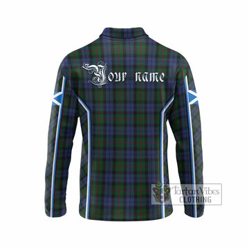 Baird Tartan Crest Long Sleeve Polo Shirt Scotland Coat of Arm Flag Style