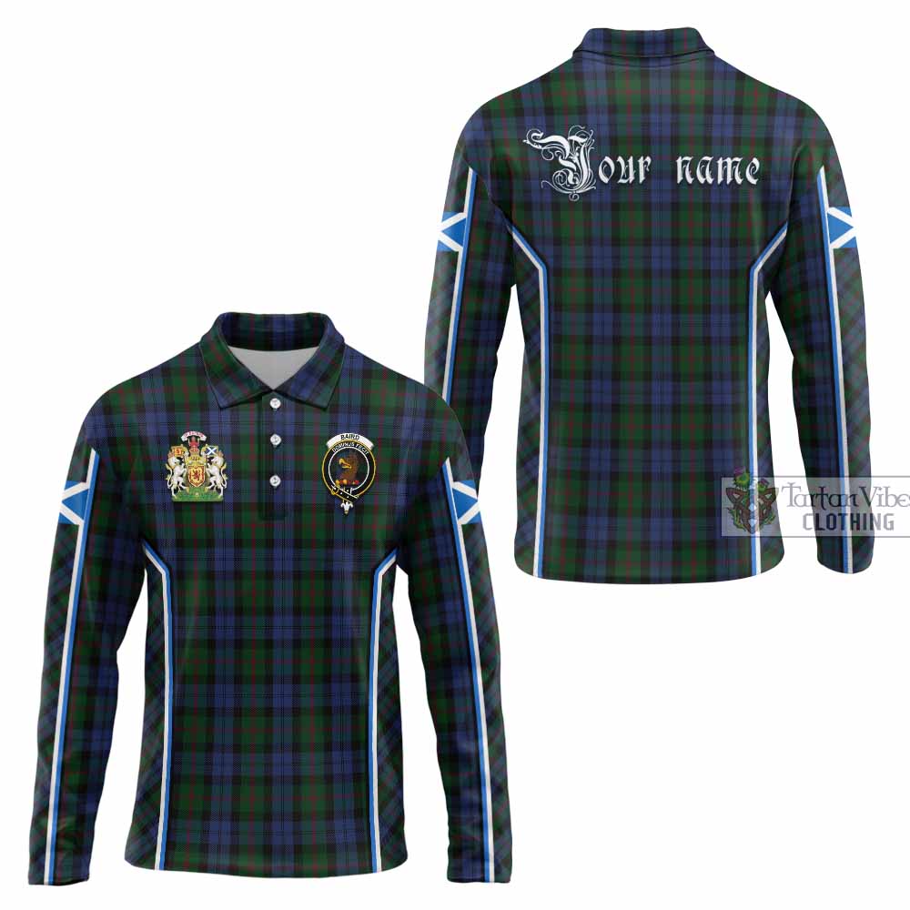 Baird Tartan Crest Long Sleeve Polo Shirt Scotland Coat of Arm Flag Style - Tartan Vibes Clothing