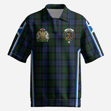 Baird Tartan Crest Men’s Polo Sweater Top Scotland Coat of Arm Flag Style