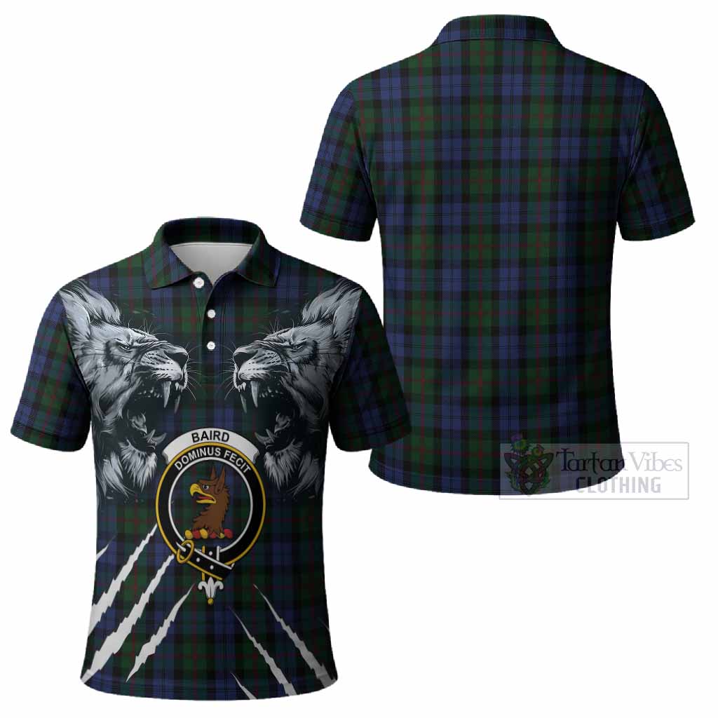 Baird Tartan Crest Polo Shirt Ferocious Lion Style