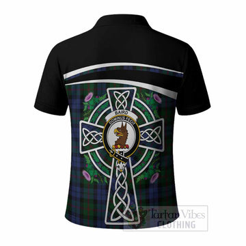 Baird Tartan Crest Polo Shirt Scottish Thistle Celtic Cross Alba Gu Brath