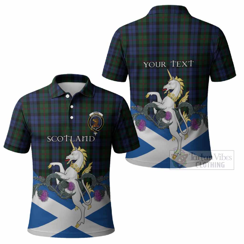 Baird Tartan Crest Polo Shirt Scottish Unicorn With Thistle