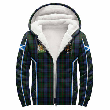 Baird Tartan Crest Sherpa Hoodie Scotland Coat of Arm Flag Style