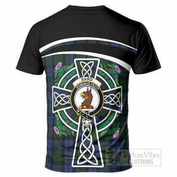 Baird Tartan Crest T-Shirt Scottish Thistle Celtic Cross Alba Gu Brath