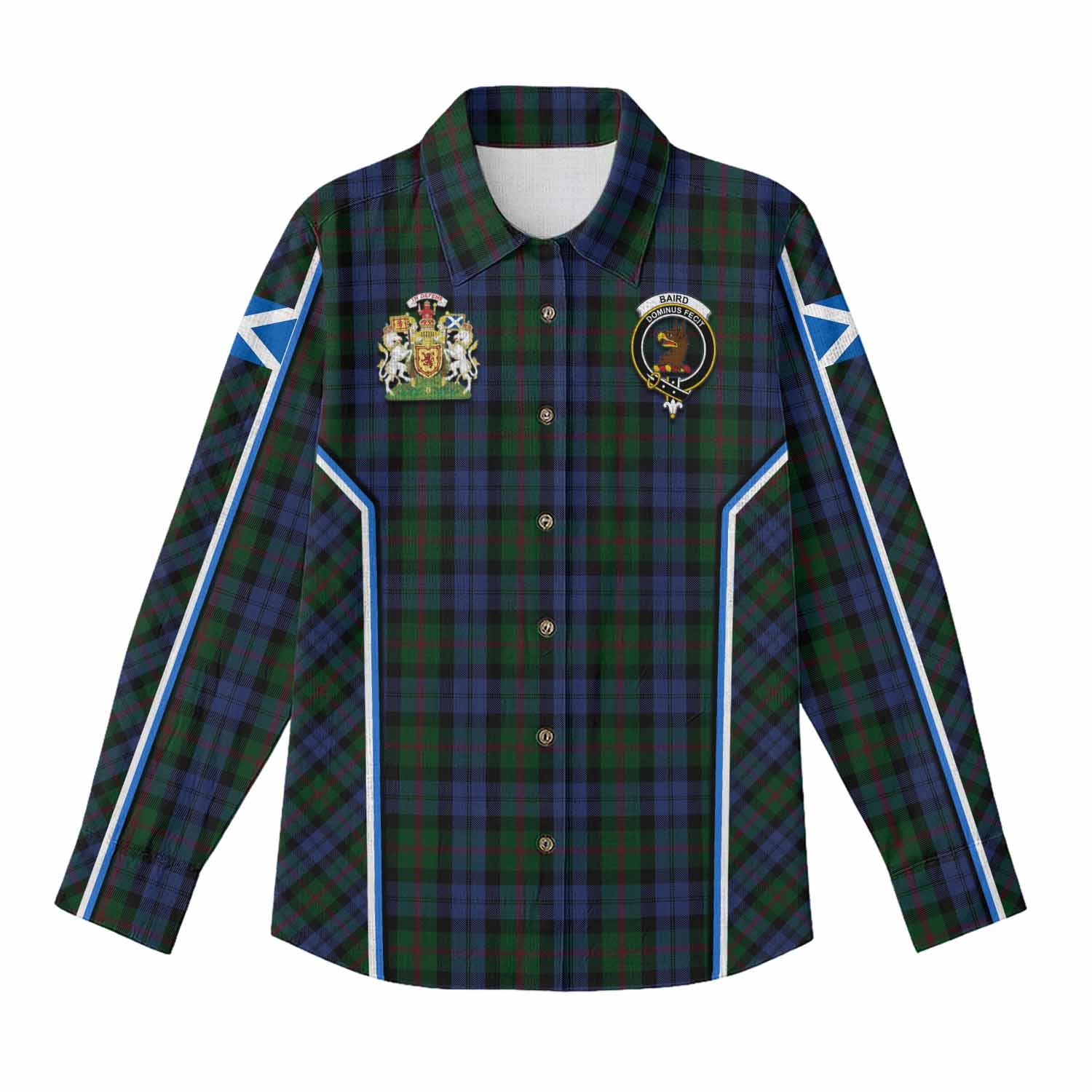 Baird Tartan Crest Women Casual Shirt Scotland Coat of Arm Flag Style - Tartan Vibes Clothing