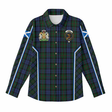 Baird Tartan Crest Women Casual Shirt Scotland Coat of Arm Flag Style