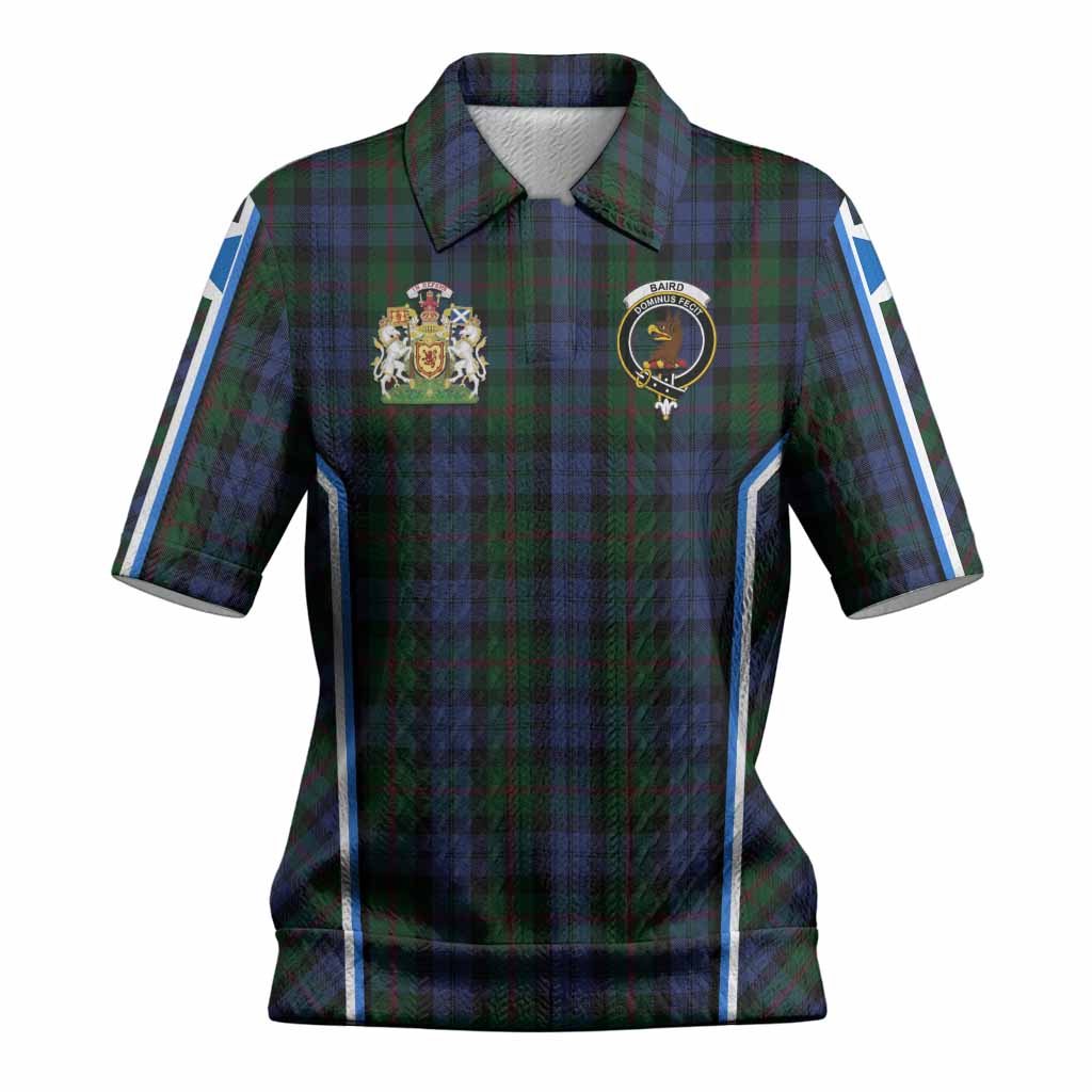 Baird Tartan Crest Women’s Polo Sweater Top Scotland Coat of Arm Flag Style