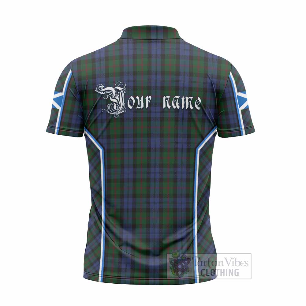 Baird Tartan Crest Zipper Polo Shirt Scotland Coat of Arm Flag Style - Tartan Vibes Clothing