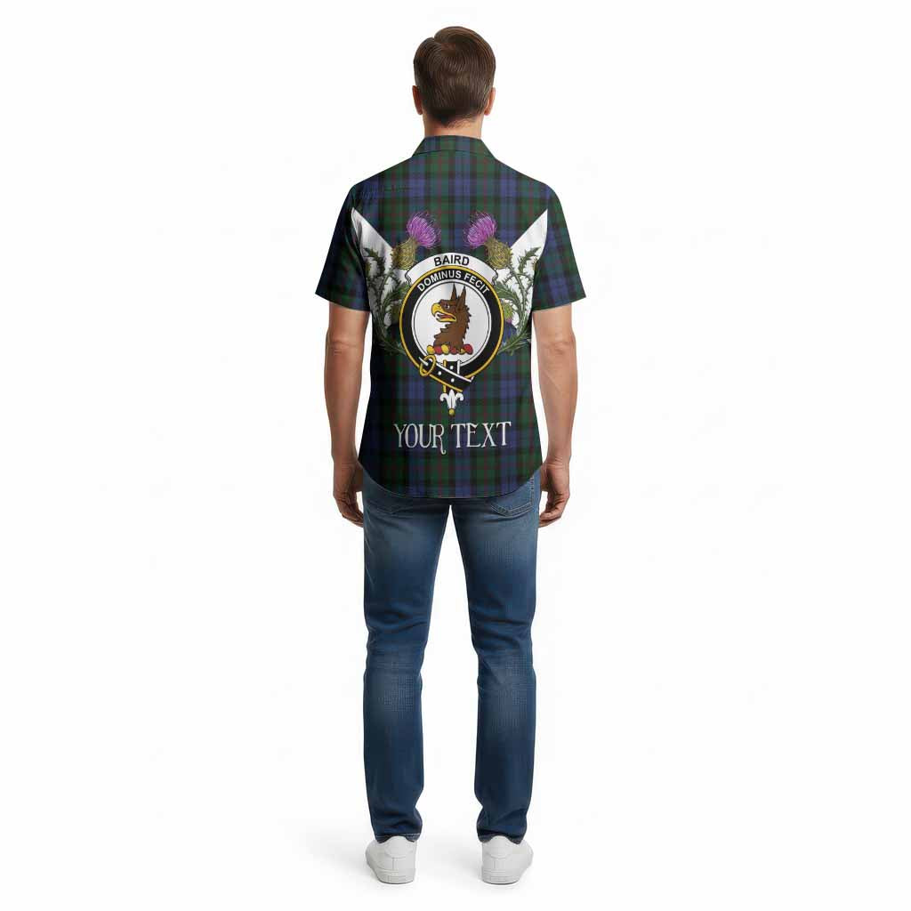 Baird Tartan Family Crest Cotton Hawaiian Shirt Scottish Burns Night Thistle Floral