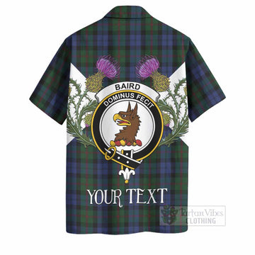 Baird Tartan Family Crest Hawaiian Shirt Scottish Burns Night Thistle Floral