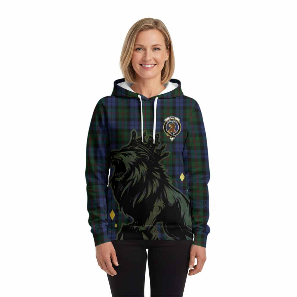 Baird Tartan Family Crest Hoodie Crowned Lion Roaring