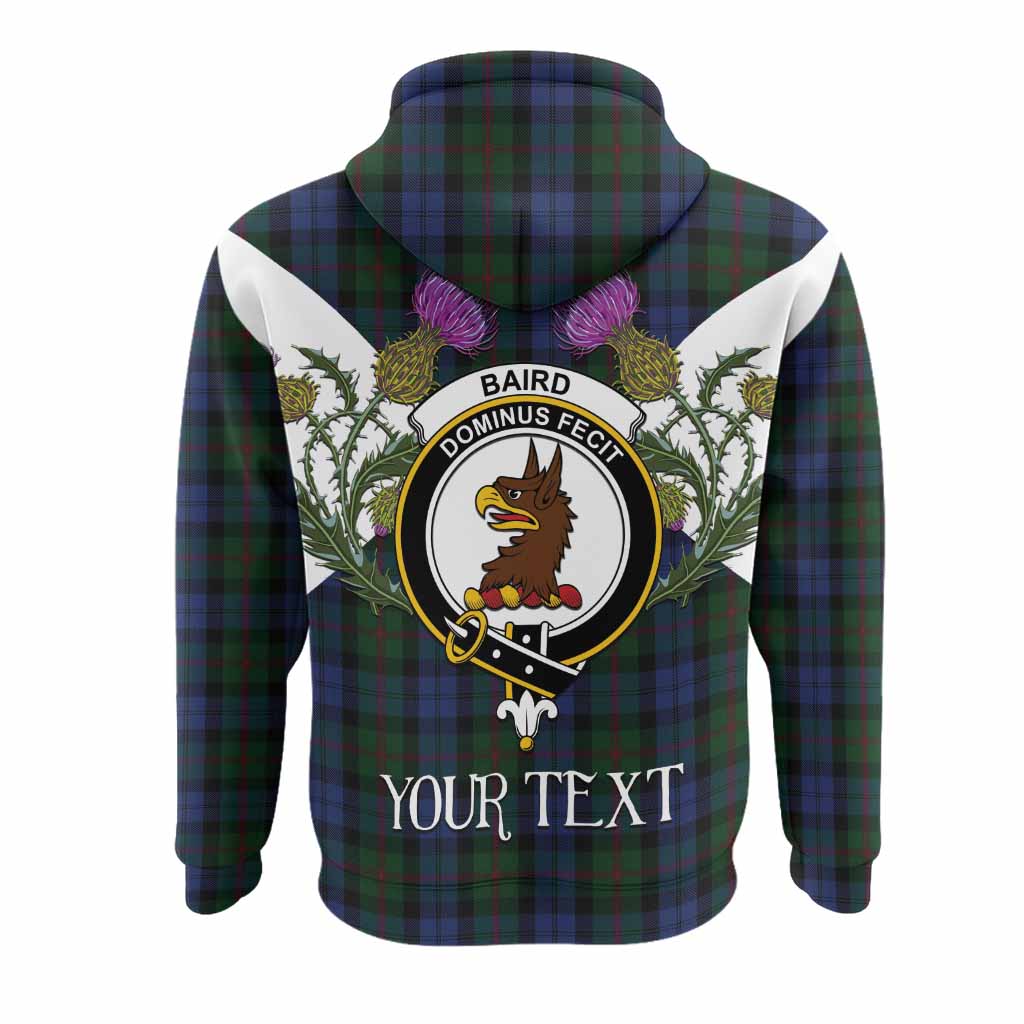 Baird Tartan Family Crest Hoodie Scottish Burns Night Thistle Floral