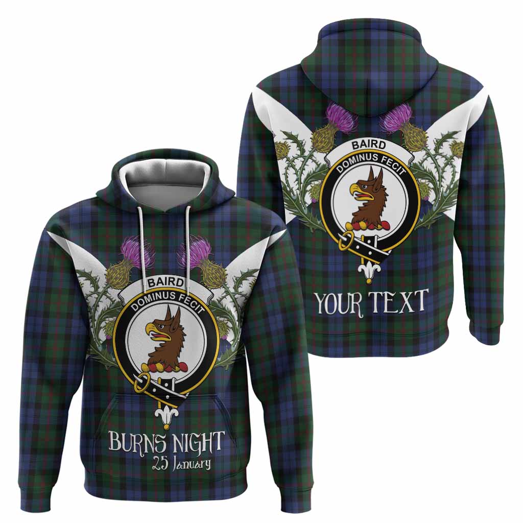 Baird Tartan Family Crest Hoodie Scottish Burns Night Thistle Floral