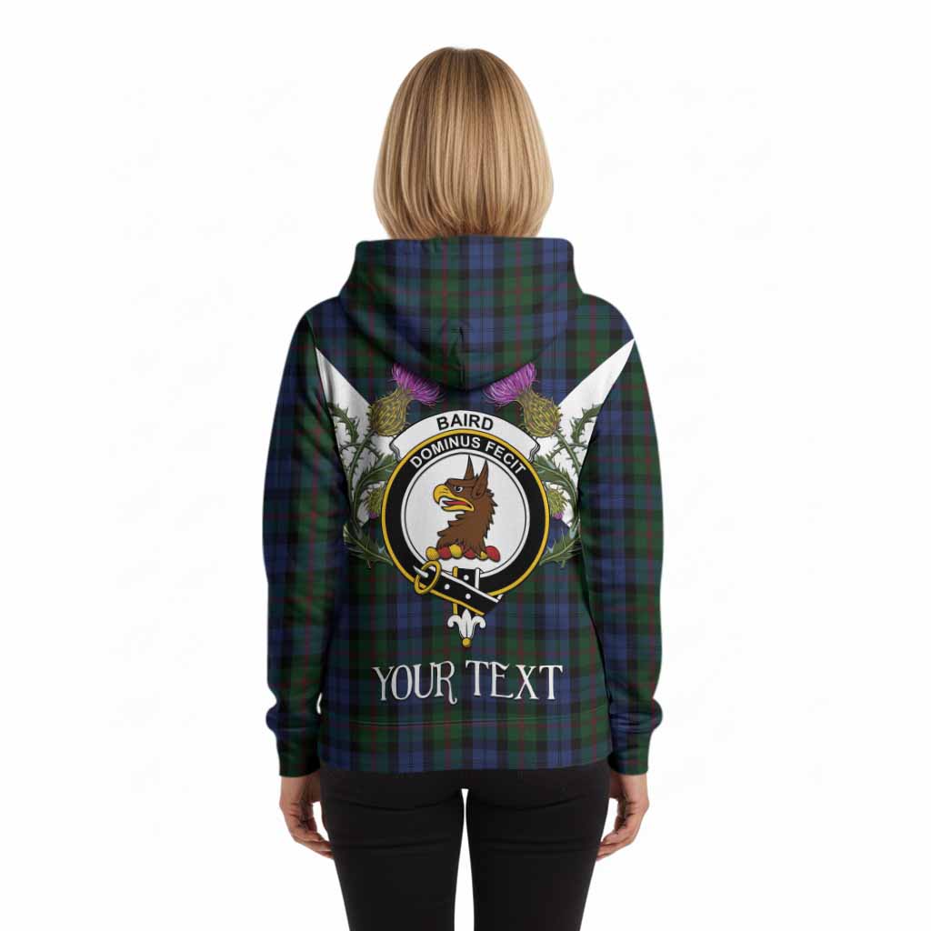 Baird Tartan Family Crest Hoodie Scottish Burns Night Thistle Floral