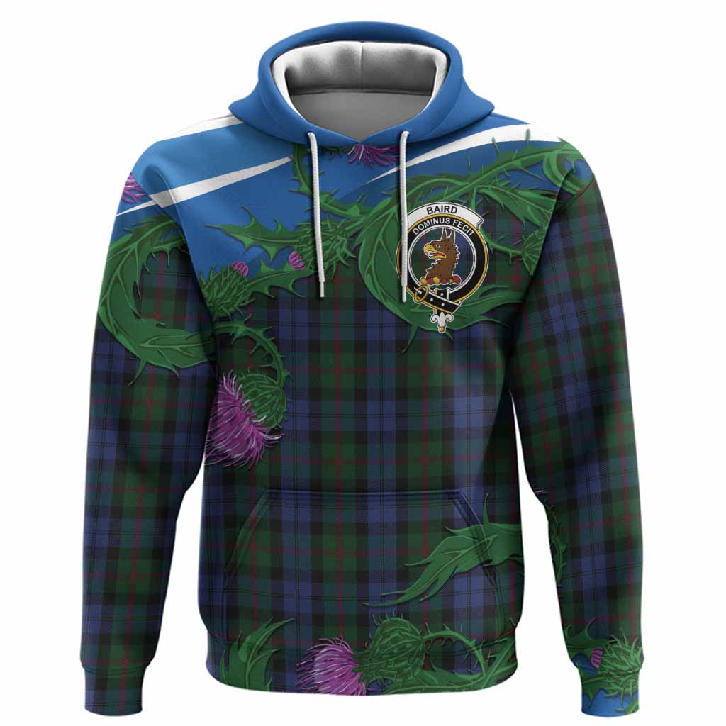 Baird Tartan Family Crest Hoodie Thistle in Minimalism