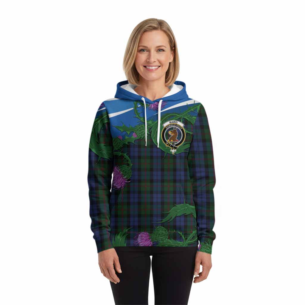 Baird Tartan Family Crest Hoodie Thistle in Minimalism