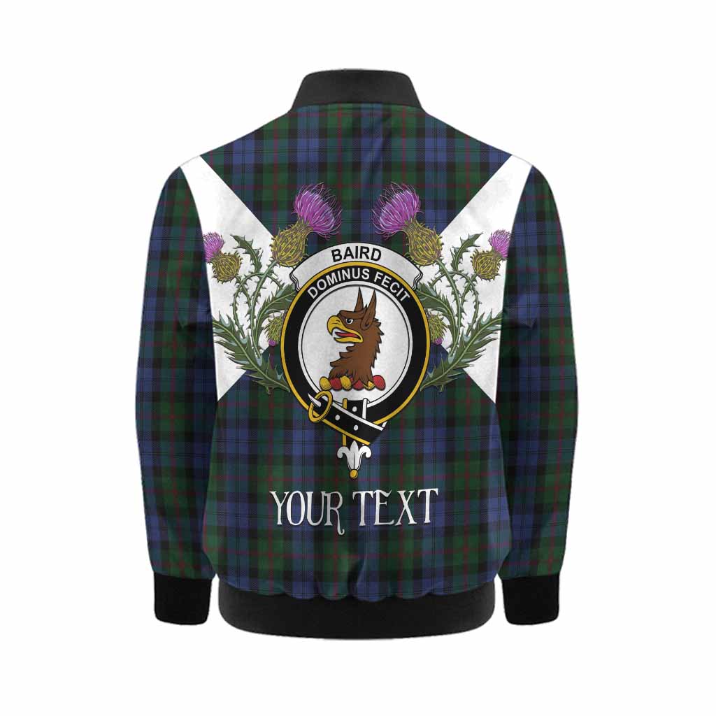 Baird Tartan Family Crest Kid Bomber Jacket Scottish Burns Night Thistle Floral