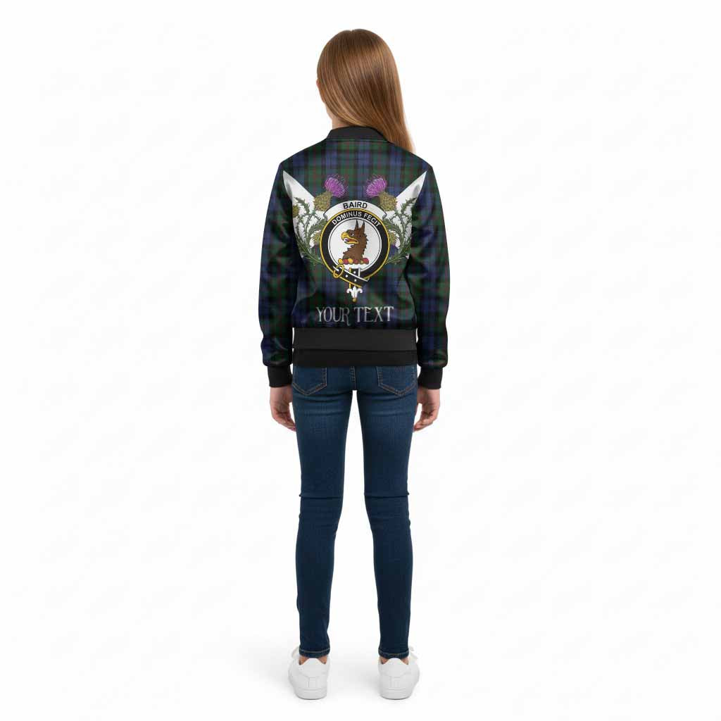 Baird Tartan Family Crest Kid Bomber Jacket Scottish Burns Night Thistle Floral