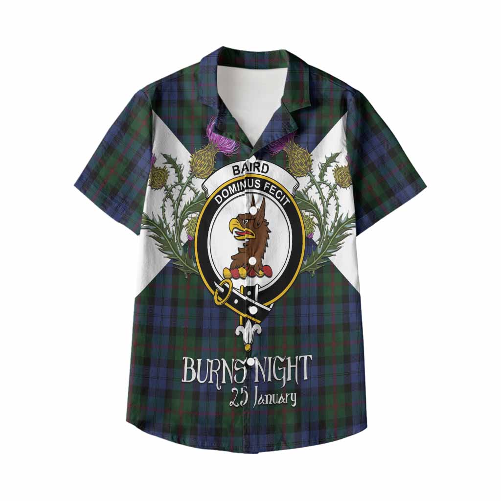 Baird Tartan Family Crest Kid Hawaiian Shirt Scottish Burns Night Thistle Floral
