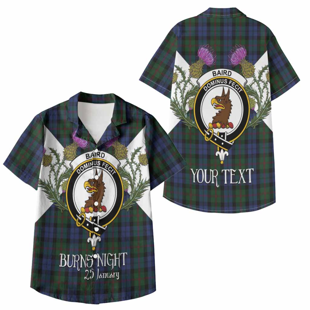 Baird Tartan Family Crest Kid Hawaiian Shirt Scottish Burns Night Thistle Floral