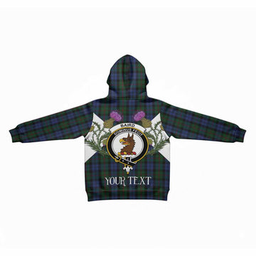 Baird Tartan Family Crest Kid Hoodie Scottish Burns Night Thistle Floral