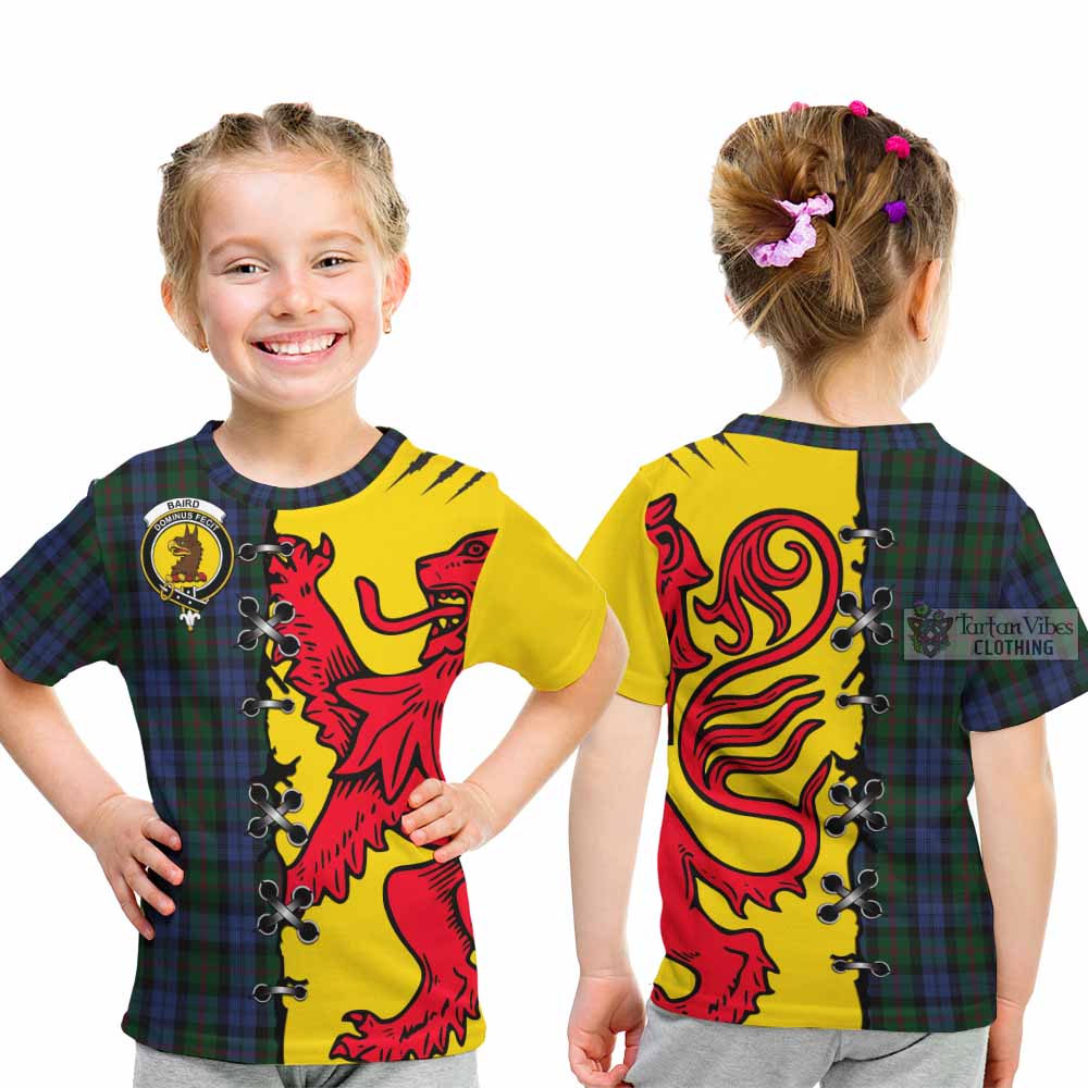 Baird Tartan Family Crest Kid T-shirt Lion Rampant Honor - Tartan Vibes Clothing