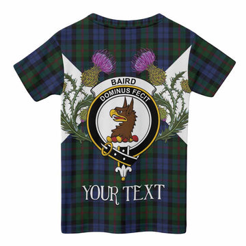Baird Tartan Family Crest Kid T-shirt Scottish Burns Night Thistle Floral
