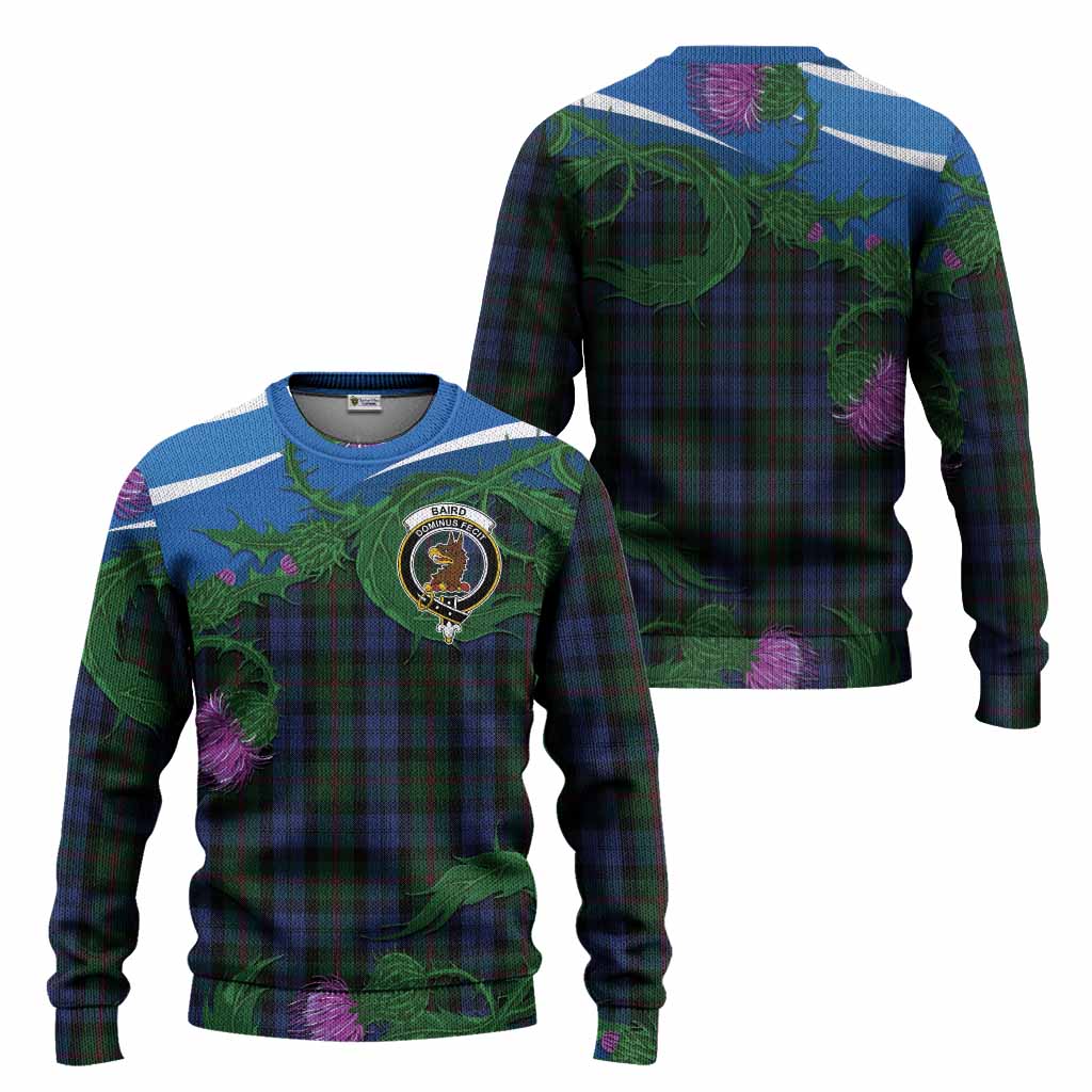 Baird Tartan Family Crest Knitted Sweater Thistle in Minimalism