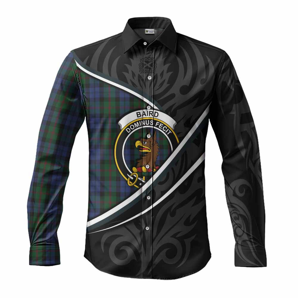 Baird Tartan Family Crest Long Sleeve Button Shirts Celtic Scottish Thistle Floral - Tartan Vibes Clothing