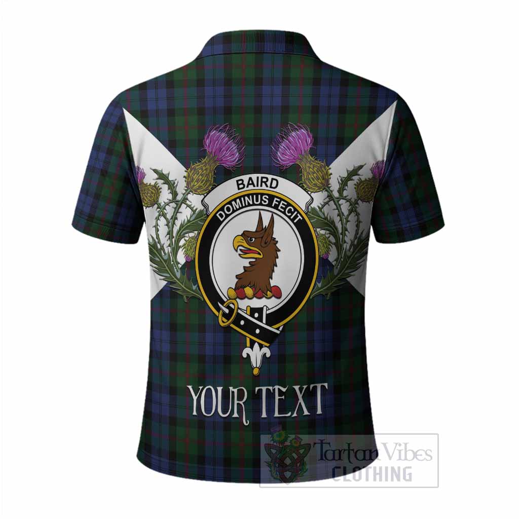Baird Tartan Family Crest Polo Shirt Scottish Burns Night Thistle Floral
