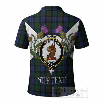 Baird Tartan Family Crest Polo Shirt Scottish Burns Night Thistle Floral