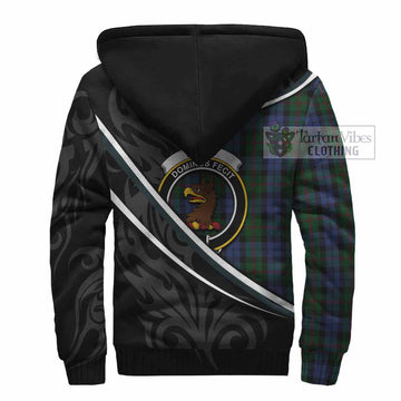 Baird Tartan Family Crest Sherpa Hoodie Celtic Scottish Thistle Floral