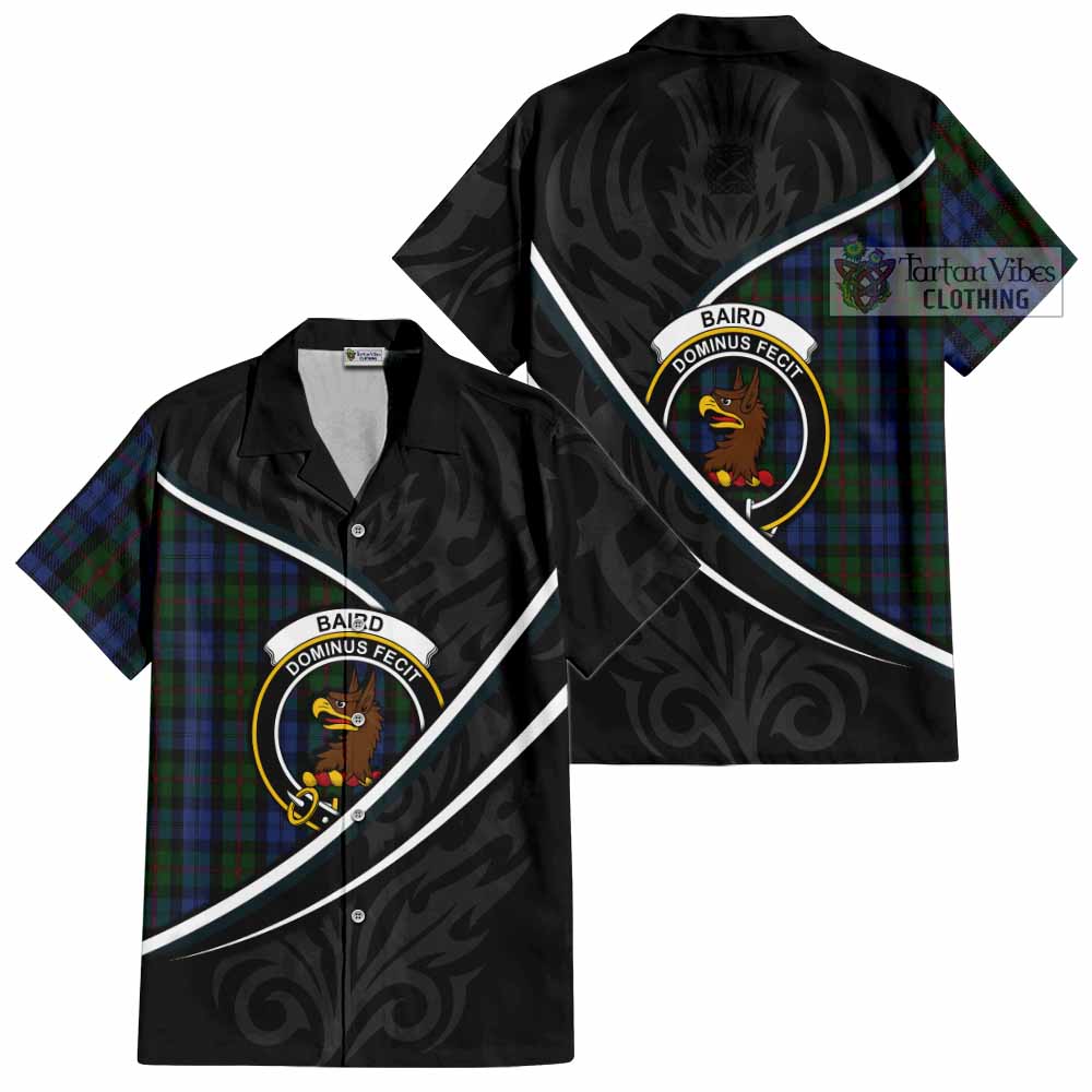 Baird Tartan Family Crest Short Sleeve Button Shirt Celtic Scottish Thistle Floral - Tartan Vibes Clothing