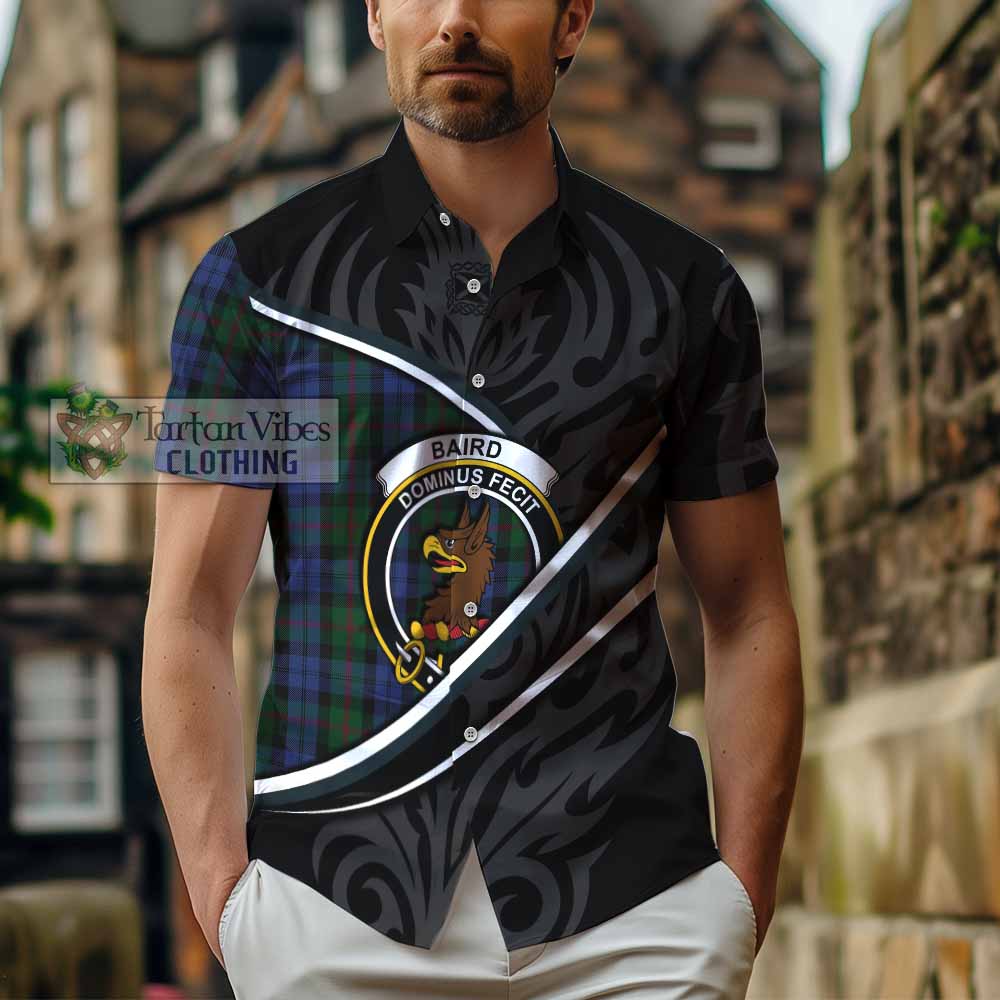 Baird Tartan Family Crest Short Sleeve Button Shirt Celtic Scottish Thistle Floral - Tartan Vibes Clothing