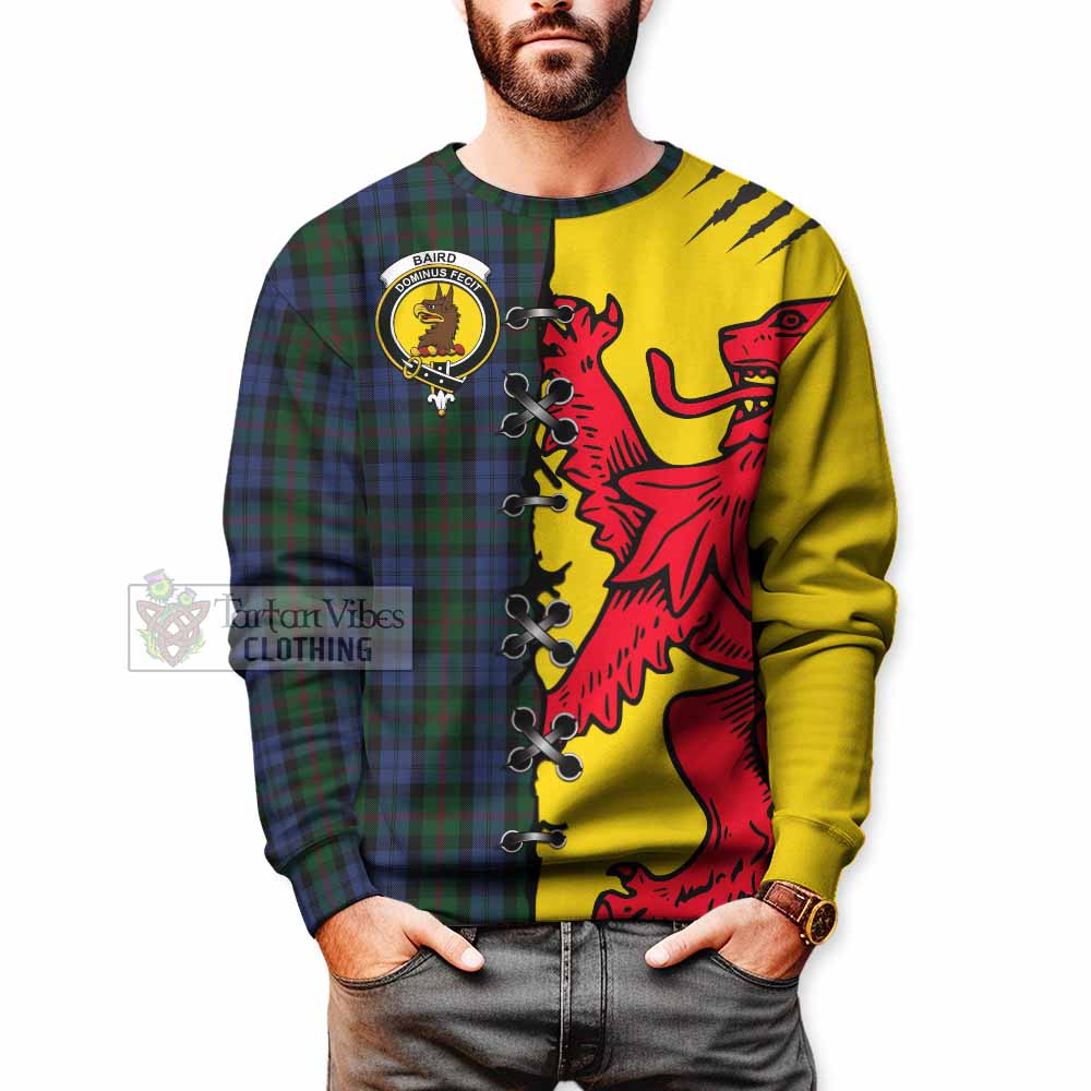 Baird Tartan Family Crest Sweatshirt Lion Rampant Honor - Tartan Vibes Clothing