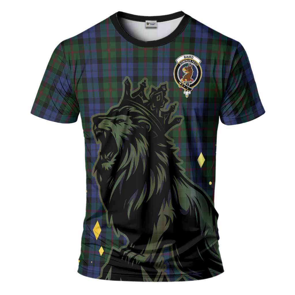 Baird Tartan Family Crest T-Shirt Crowned Lion Roaring