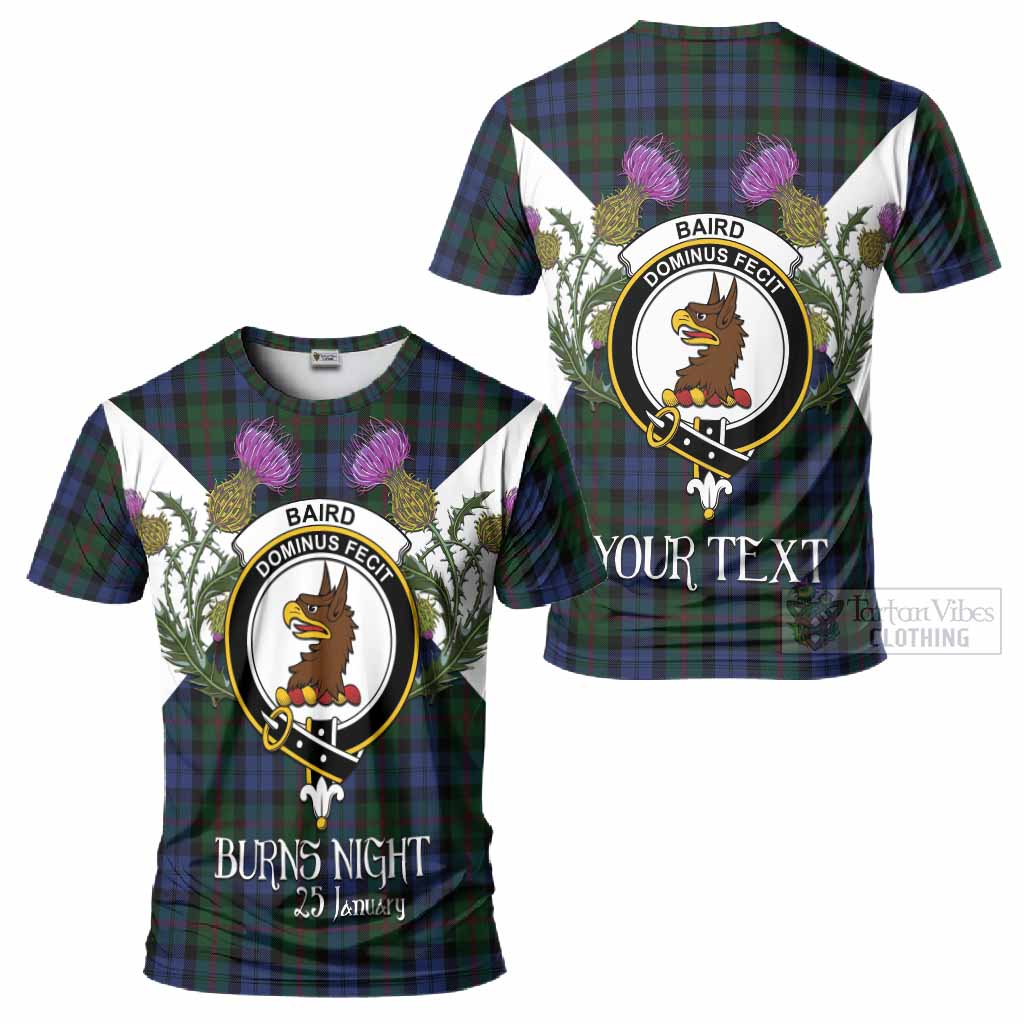Baird Tartan Family Crest T-Shirt Scottish Burns Night Thistle Floral