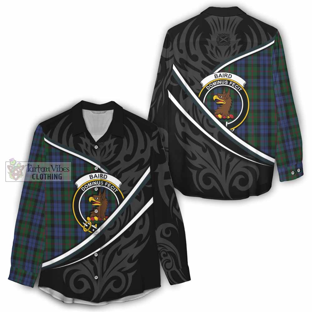 Baird Tartan Family Crest Women Casual Shirt Celtic Scottish Thistle Floral - Tartan Vibes Clothing